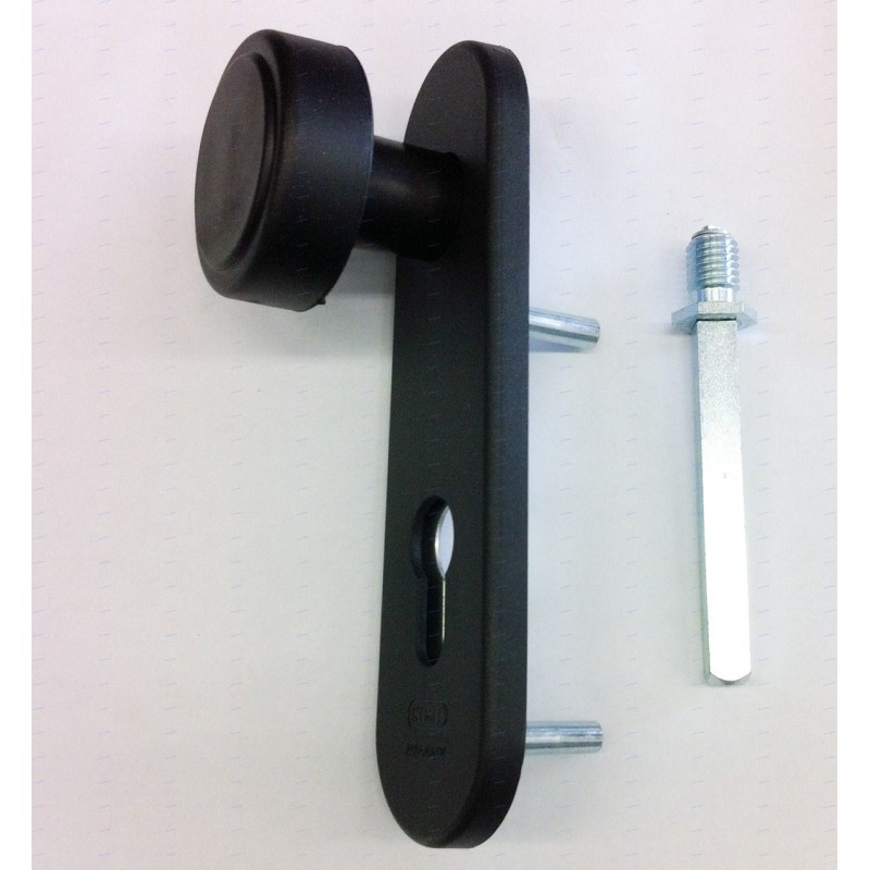 Poignée exterieure à bouton fixe pour serrure antipanique