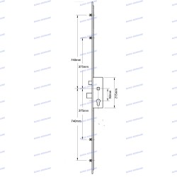 Serrure 5 points IS relevage entraxe 92 ROTO